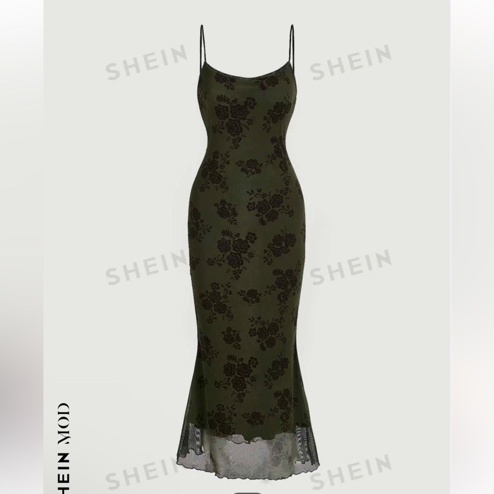 SHEIN Floral Mesh Dress